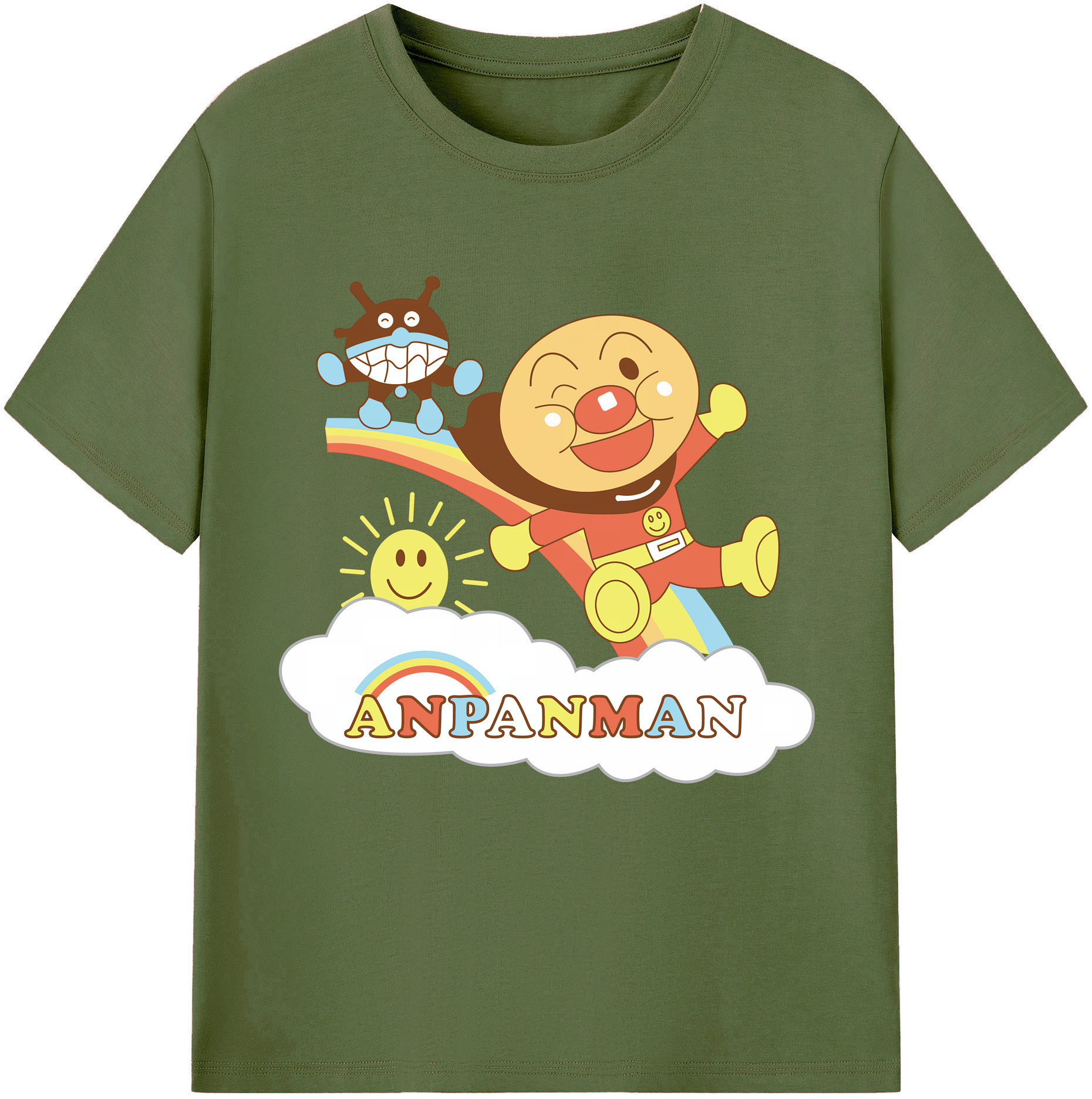 （画像用） アンパンマン Anpanman 綿100％半袖Tシャツ（フロントプリント）